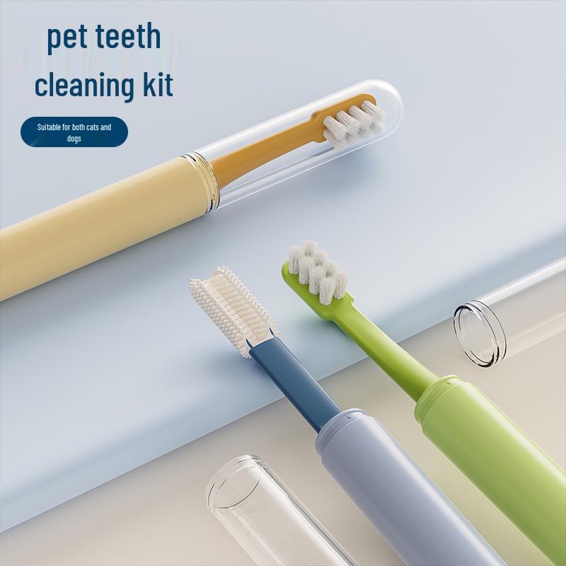 Dual-Ended Pet Toothbrush Set for Cats and Small Dogs