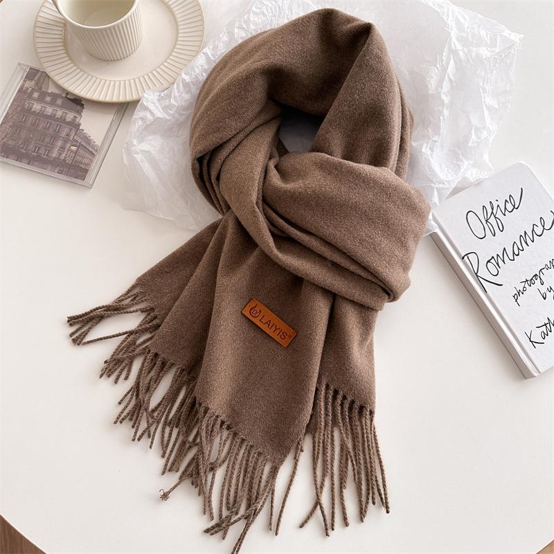 Autumn And Winter  Cashmere Scarf For Women, Solid Color Warm Shawl, Fashion Tassel Scarf, Versatile Scarf