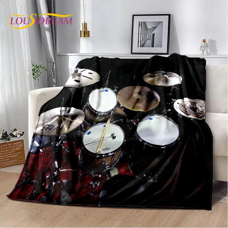 Bateri seti Müzik Aletleri Yumuşak Peluş Battaniye, Flanel Battaniye Atmak Battaniye Oturma Odası Yatak Odası Yatak Kanepe Piknik Örtüsü Çocuklar için