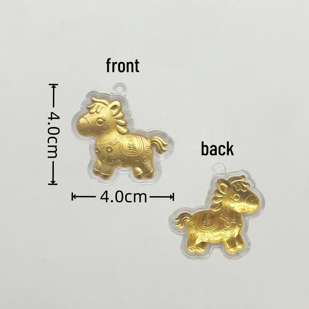 2026 Zodiac Häst Guldfolie Hänge Nyckelringsberlock - Nyårssouvenir