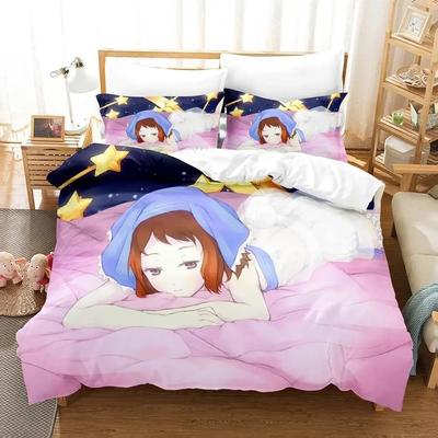 Comfortable Anime Print Duvet Cover Set With Duvet Cover And Pillowcases Single Twin Full Queen King Sizes For Adults And Kids