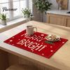 Winter Theme Table Settings Christmas Snowman Placemat, Festive Dining 11.8" x 17.7" Washable Placemats Fabric Place Mat, Heat Insulation Mat