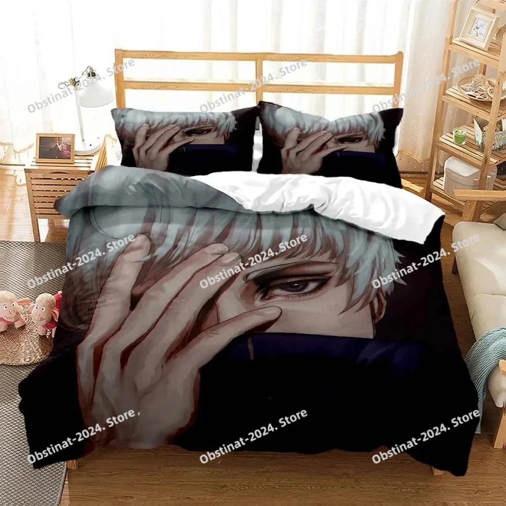 3D Anime Jujutsu Kaisen Gojo Satoru Bedding Set Print With Pillowcase Bed Duvet Cover Soft Single Double Queen Super King Size