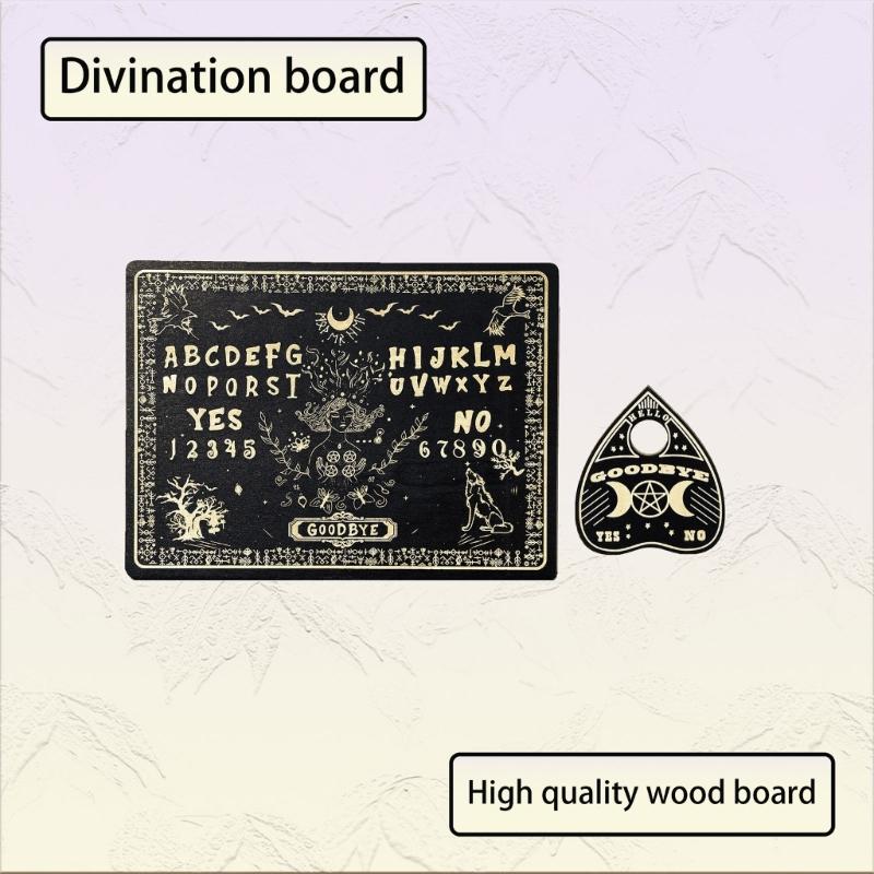 Wooden Divination Pendulum Board Metaphysical Message Board Large Wooden Spirits Board for Teens Adults Birthday Party