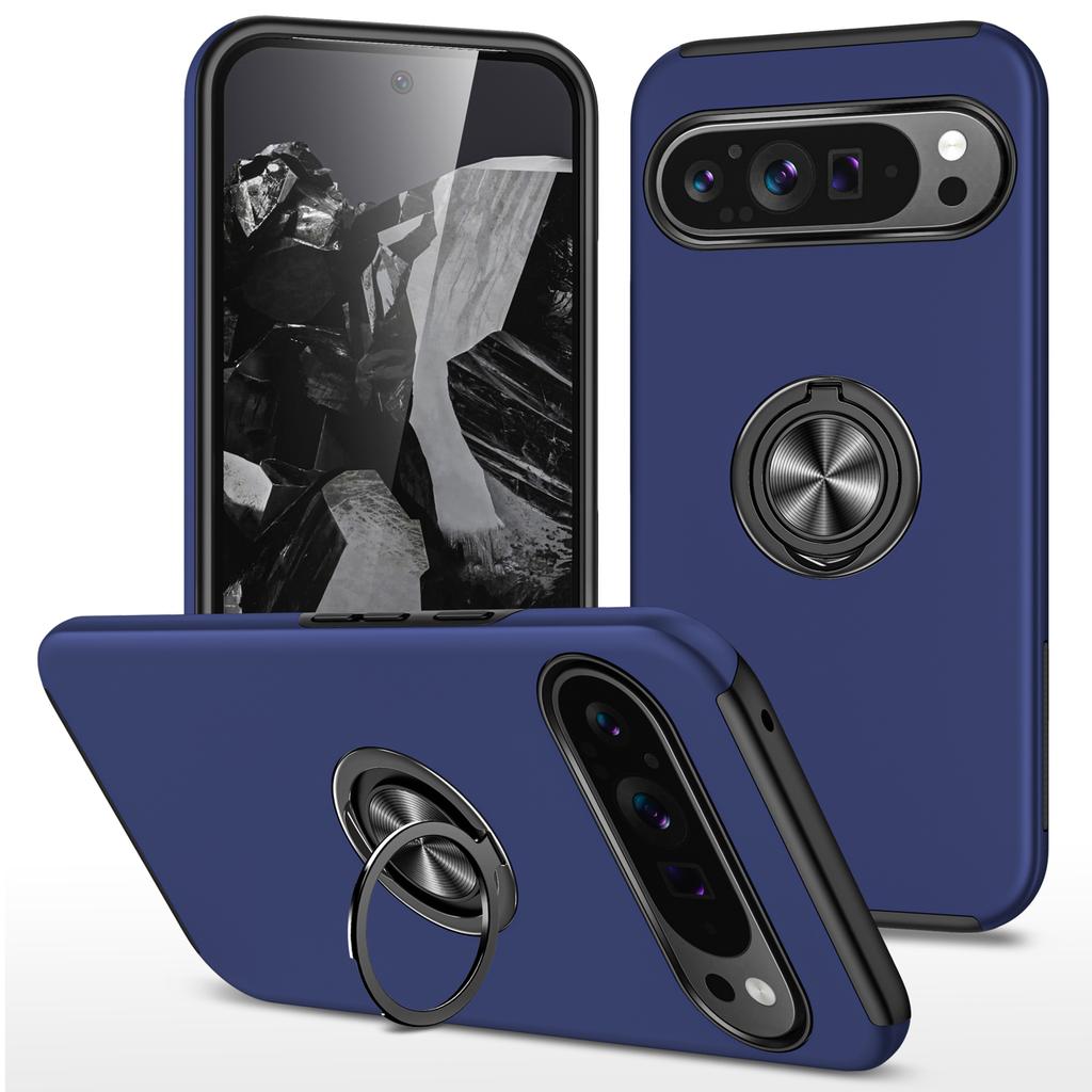 For Google Pixel 9 Pro XL Back Case Kickstand PC+TPU Shock-Absorbent Phone Cover