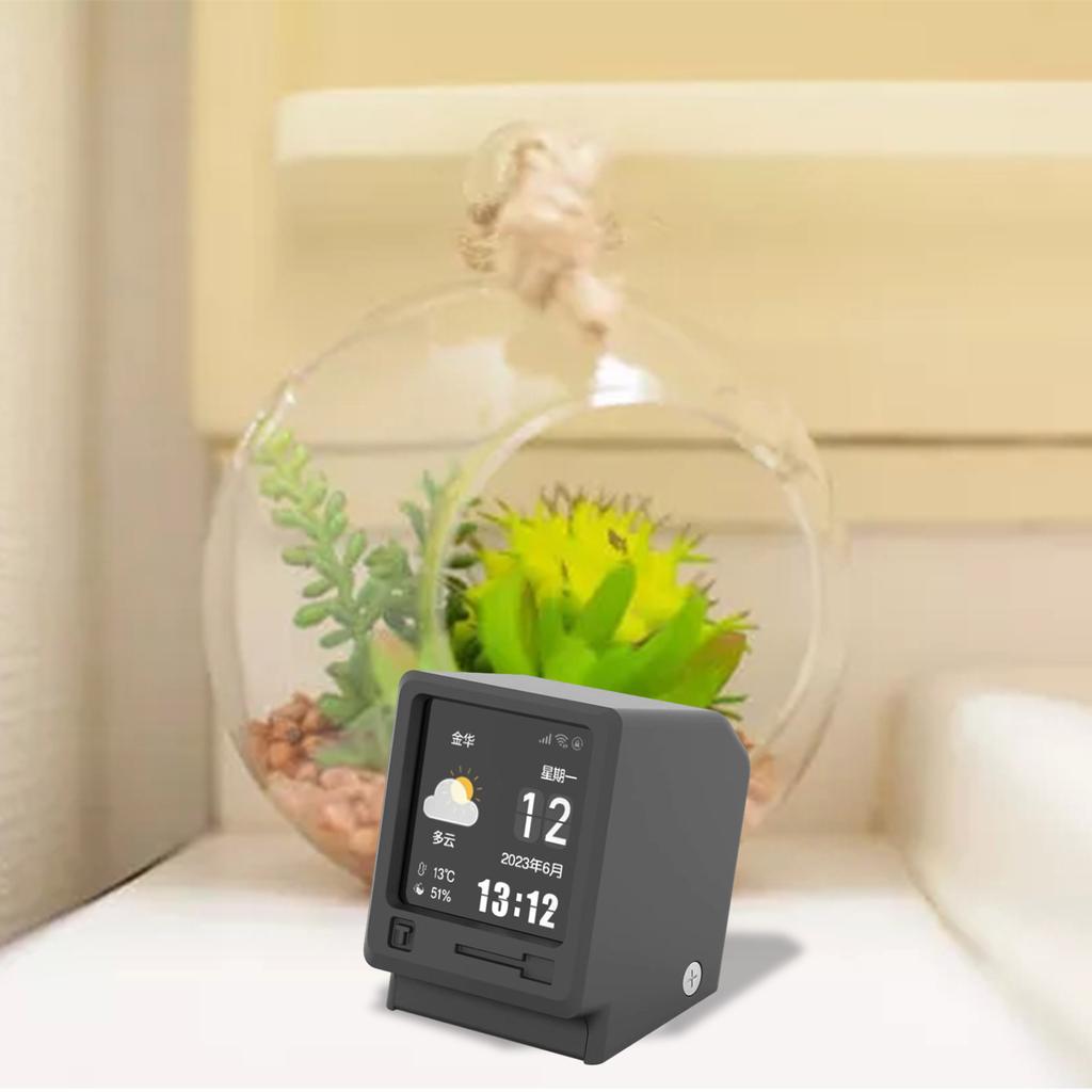 Desktop Einfache Mode Digitaluhr Multifunktionale Drahtlose Wetterstation Thermometer Hygrometer Helligkeit Einstellbar