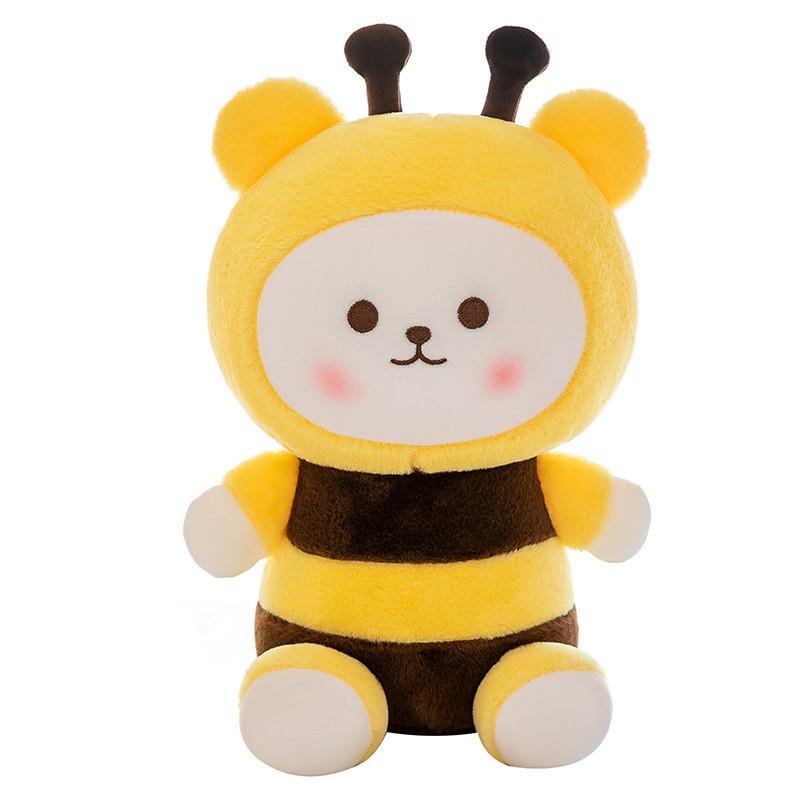Adorable Cartoon Bee Bear Plush Toy Soft Stuffed Animal For Girls Birthday Gift