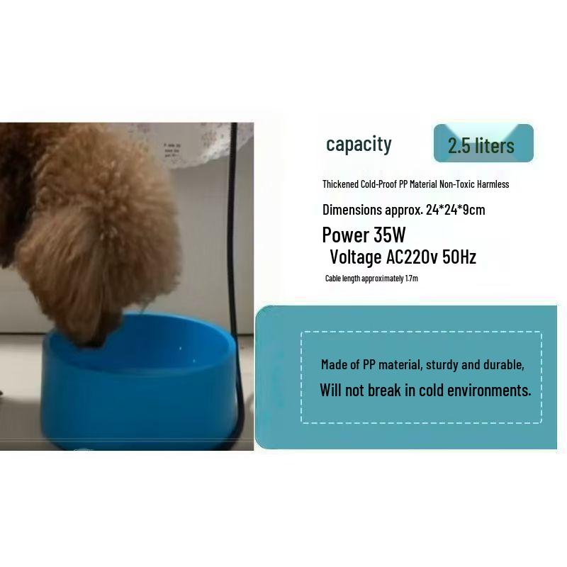 Heated Pet Water Bowl with Constant Temperature for Cats & Dogs