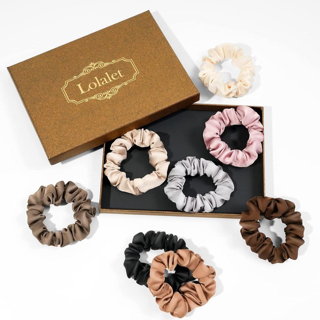 Lolalet Chouchou Ribbon 8-Piece Set Hair Tie Adult Silk Glossy Three-Dimensional Stylish Clip