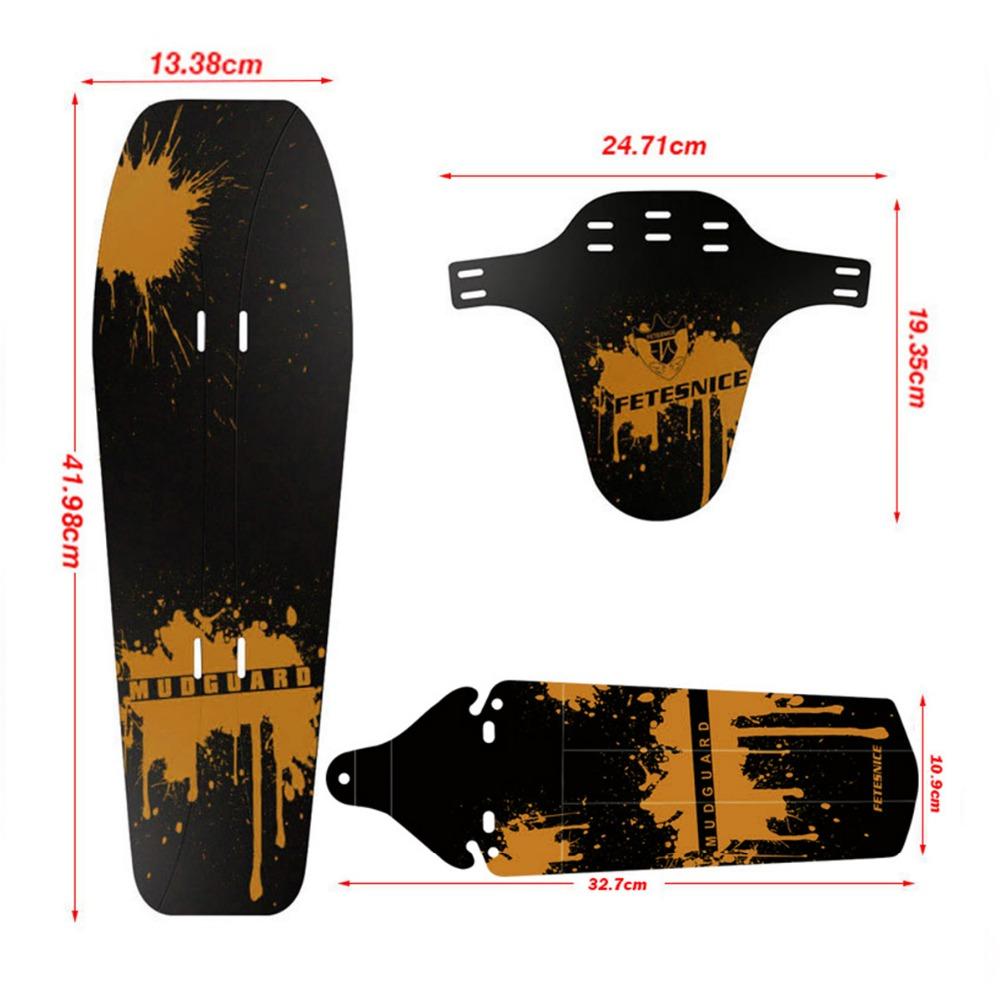 FETESNICE Ciclismo MTB Mountain Bike Bici da Strada Parafango Anteriore Posteriore e Set Parafango Anteriore a Clip per Tubo Obliquo Bicicletta
