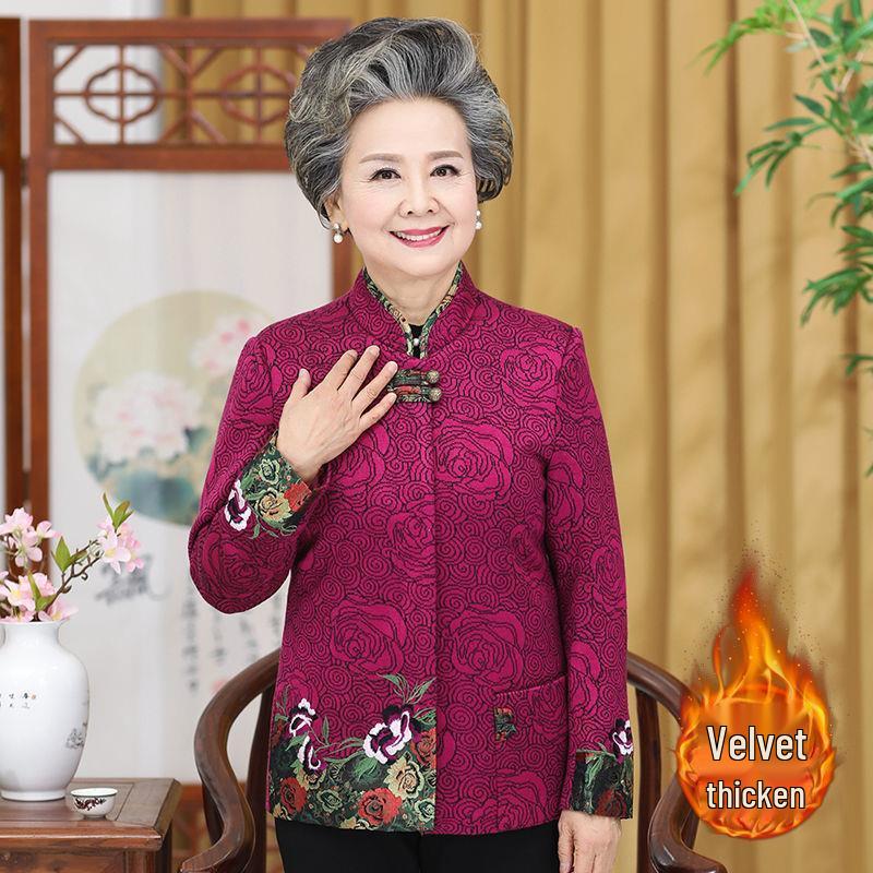 Spring and Autumn Jacket Set for Mature Women (Ages 60-80) – Grandma Style