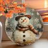 Snowman Tin Sign Vintage Metal Art 8x8 Inch Rustic Christmas Decor Indoor Outdoor Wall Decor for Home Cafe Garage