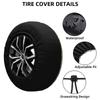 Happy Camper Dust-Proof Car Wheel Cover 210D Oxford Spare Tire Cover Tyre Accessories, Please Choose the Correct Size for Yours