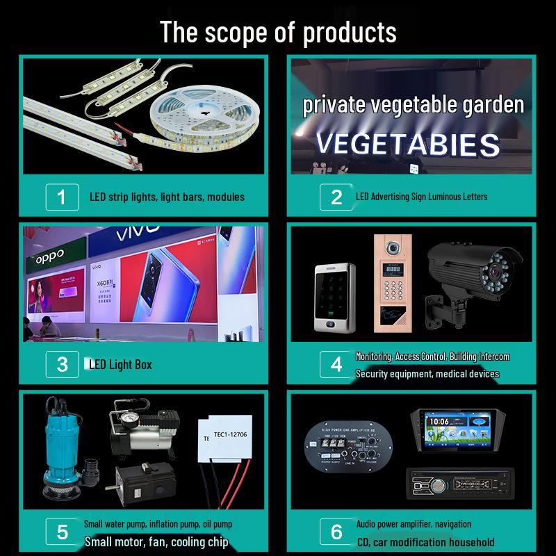 Schwarzes King Kong LED Netzteil Transformator 220V auf 12V/24V/48V, 60W-400W