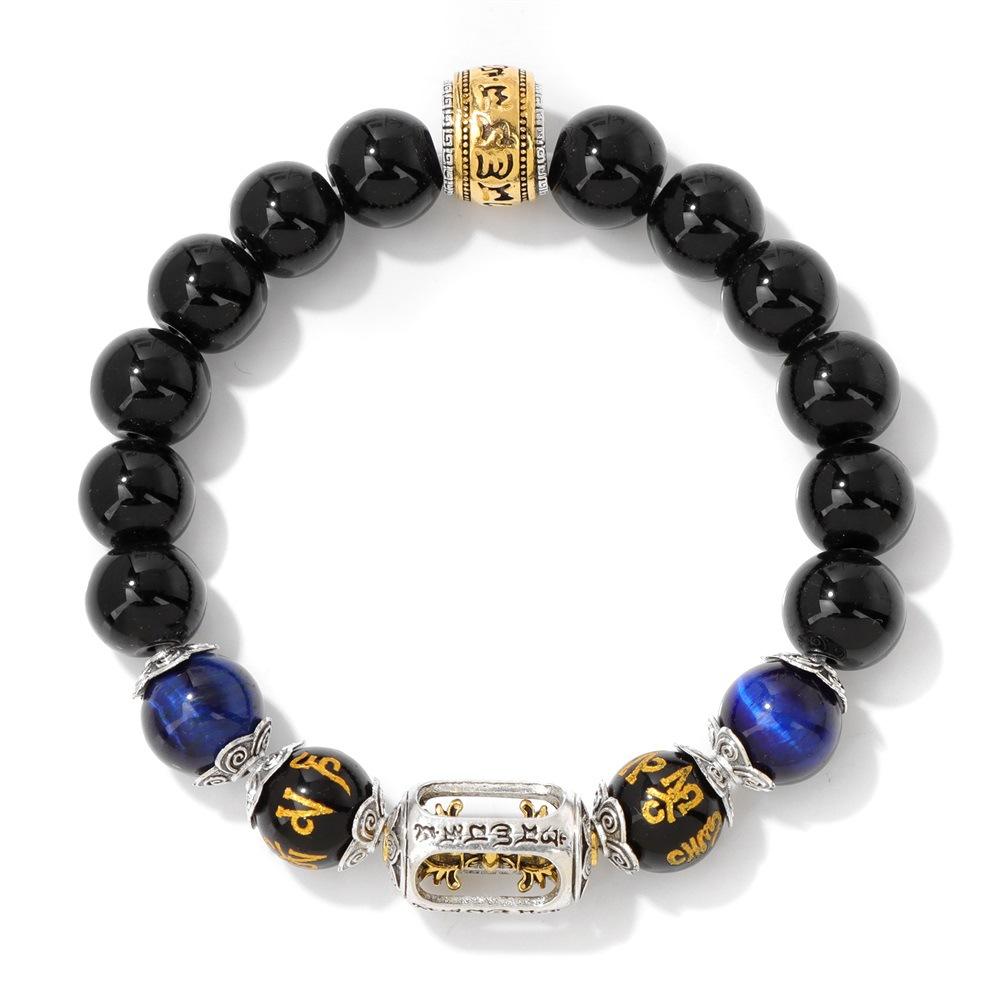 

JYL TS Bracelet Double-Layer Eye Braided Men s Boosts Courage & Strength 10mm laplazuli носій небо синє забарвлення