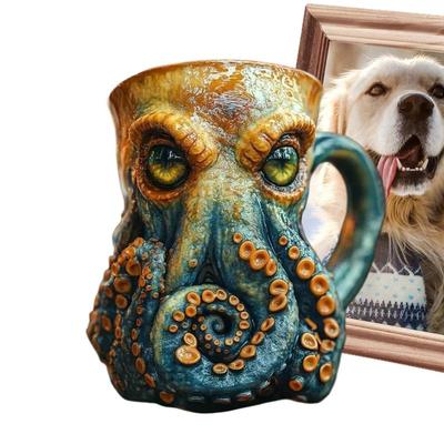 Octopus Beer Coffee Mugs Beverage Drinking Cups Resin Beverage Drinkware For Cappuccino Latte Milk Soup Water Juice Beer Wine