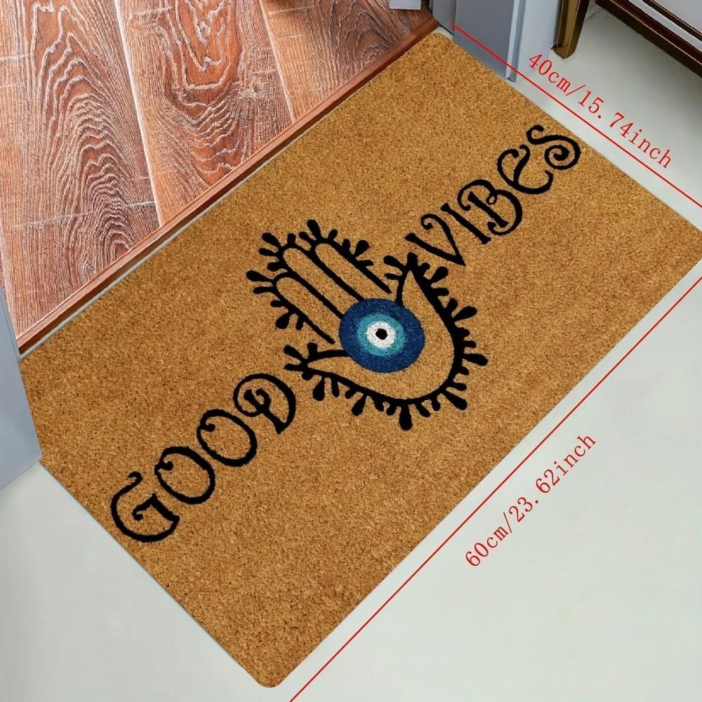 Boze Oog Welkomstdeurmat—1 Stuk Antislip Vlekbestendig Polyester Entree Tapijt, Binnen Buiten Vilt Tapijtmat 40X60CM (1.3X2FT