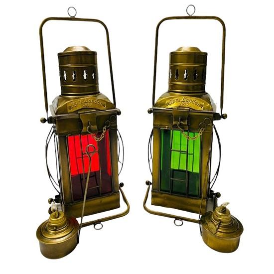 Лот из 2 морских масляных фонарей — фото 4