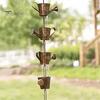 Metal Wind Chime Corrosion Resistant Eye-catching Exquisite Easy Installation Collectible Hanging Decorative Long Lasting Steel Leaves Rain Chain for