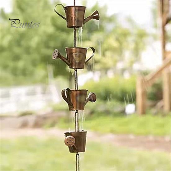 Metal Wind Chime Corrosion Resistant Eye-catching Exquisite Easy Installation Collectible Hanging Decorative Long Lasting Steel Leaves Rain Chain for