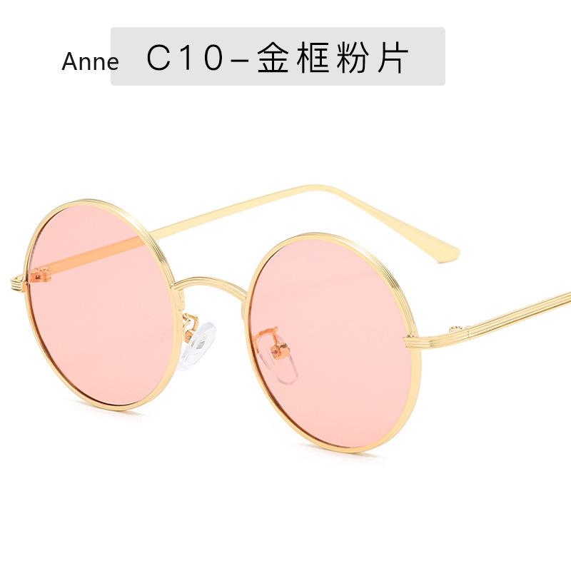 

Women Sunglasses with Red Lenses Round Metal Frame Vintage Retro Glasses Sun for Men Unisex Birthday Gifts gafas de sol