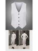 Men's Korean Style Slim Suit Vest - Business Casual for Spring & Autumn, Professional Groomsmen Dress Vest