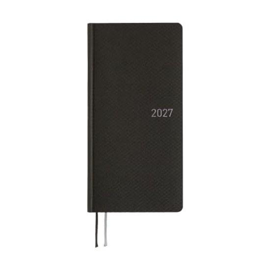 Hobonichi Techo 2027 Weeks English Version Paper Series Black Argyle January Start Weekly Planner Left Slim Vertical