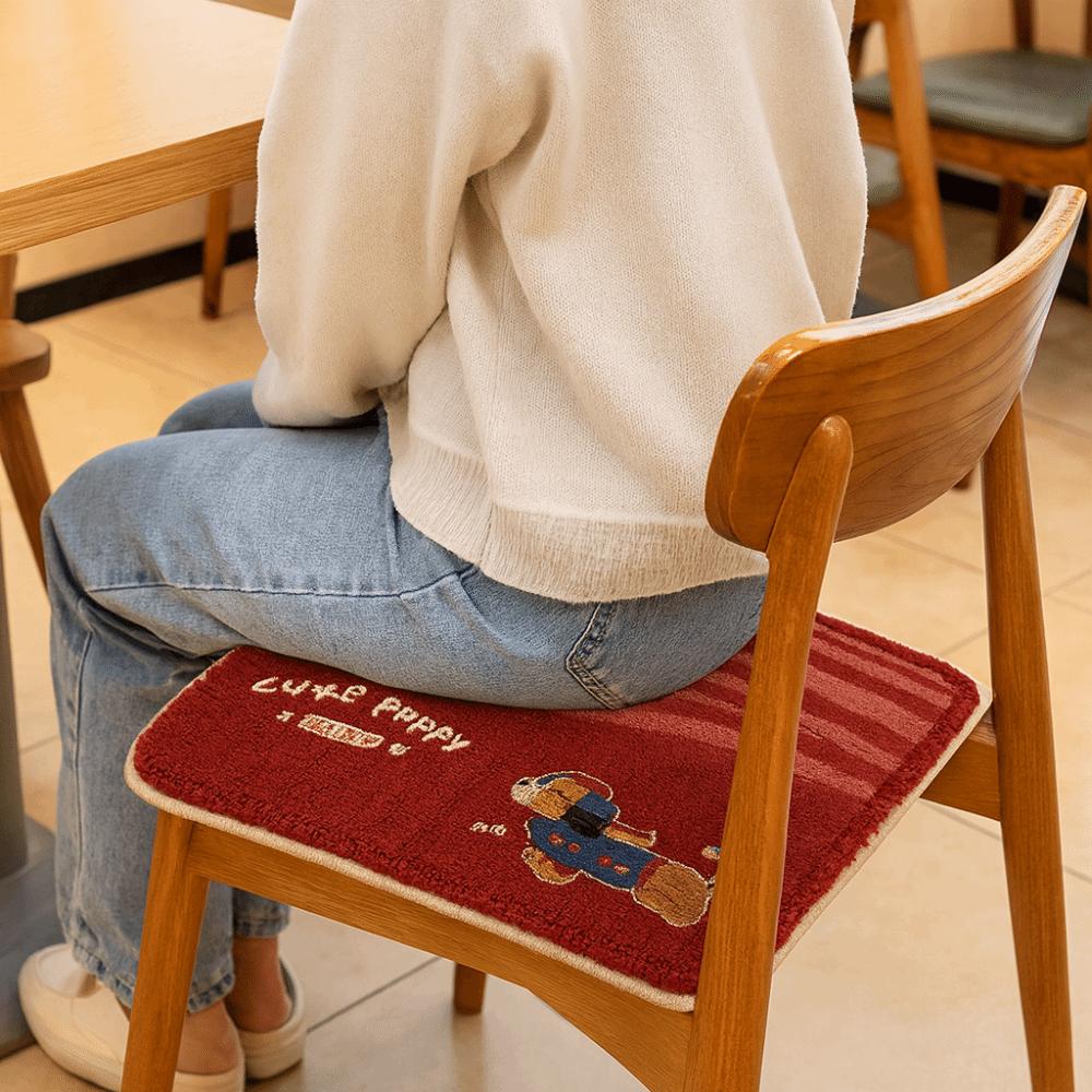 Cartoon Chair Cushion Anti-slip Dining Chair Pad Cute Plush Seat Cushion  Home Office