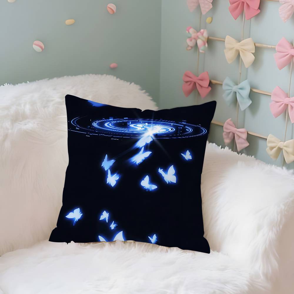 Quiet And Ethereal Blue Case Plush Fabric Soft Pillowcase Double Sided Print Cushion Cover Household Gifts