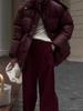 Elegant Solid Color Zipper Hooded Cotton Jacket with Long Sleeves and Pockets - Warm and Thickened for European and American Style.