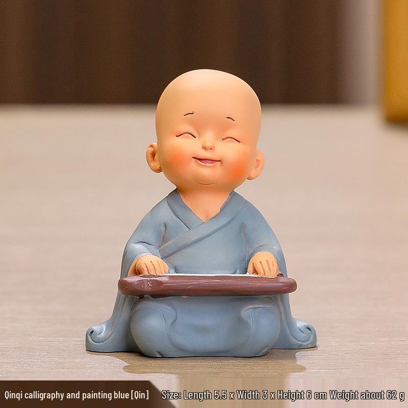 Handmade Cute Little Monk Resin Ornaments for Desktop Decoration