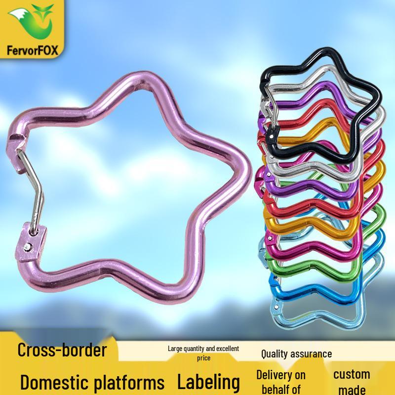 Aluminum Alloy Star-Shaped Carabiner Hook Ornament