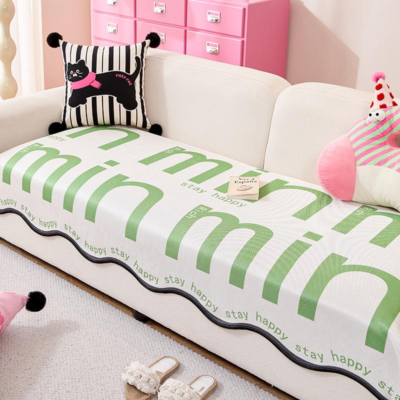 

Ice Silk Sofa Cushion Summer New Special-Shaped High-End Sofa Mat Seat Cushion Non-Slip Straight Discharge Cool Cover 90*70cm