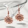 Huitan Trendy Sunflower Drop Earrings for Women Metal Flower Dangle Earrings Fashion Girls Ear Piercing Accessories Jewelry