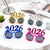 2026 Xmas Party Decoration Funny Glasses Number Eyeglasses 2026 Happy New Year Glasses Glitter Sunglasses Cosplay Prop