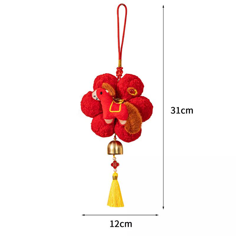 2026 Year Of The Horse New Year Decor Pendant Plush Living Room Joyful Atmosphere Decor Spring Festival Entrance Door Hanging