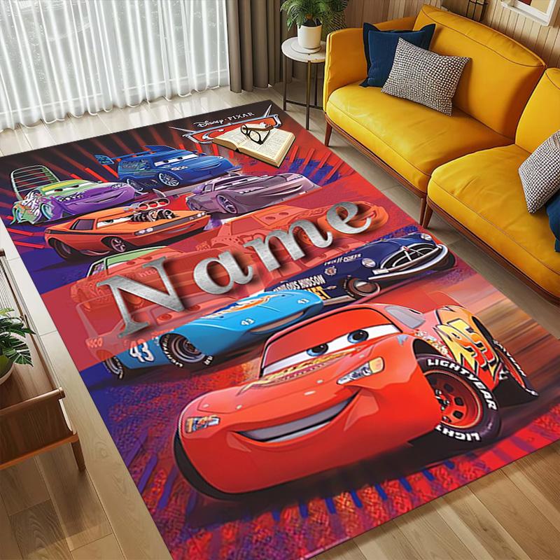 Personalized Name Car Adventure Living Room Non-Slip Area Rug Soft Carpet for Bedroom Kids Playroom Sofa,Office Home Decor Doormat