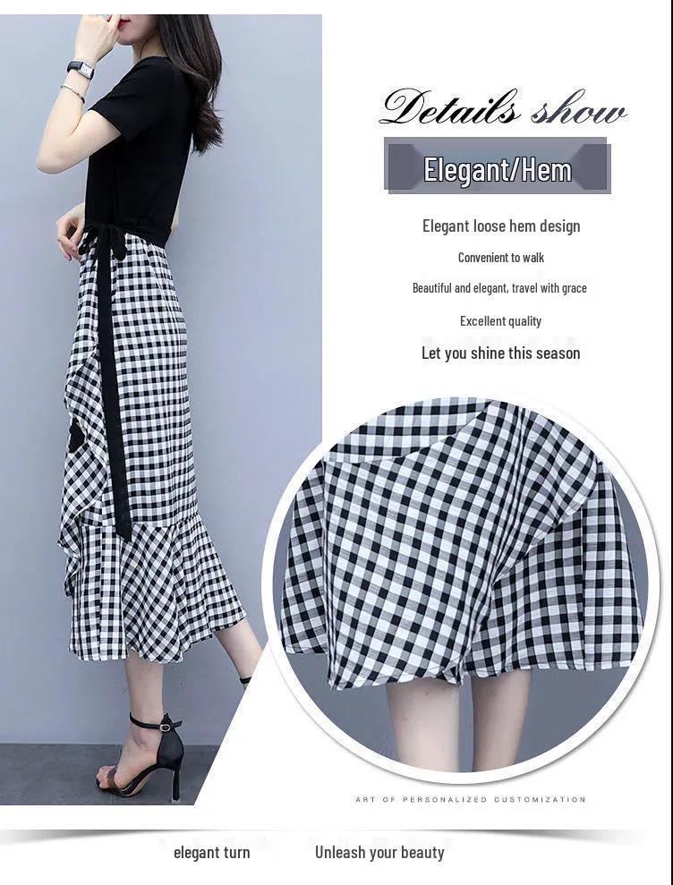 Elegant Plaid Suit Dress 2026: Women's Waist-Cinched Two-Piece Set