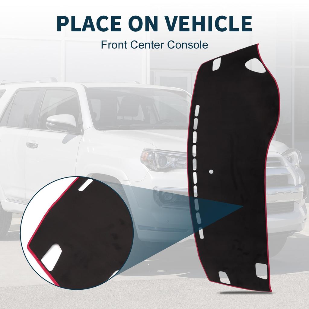 TUCKBOLD Dashboard Mat for Honda Odyssey Car Interior Dashboard Protective Interior Sun Flannel Black with Red Set RC1/RC2, Cover, Mat, Parts,