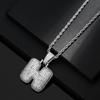 Hot Selling European and American Hip-hop Necklace with 26 English Letter Pendants, Men's and Women's Trendy Zircon Necklace