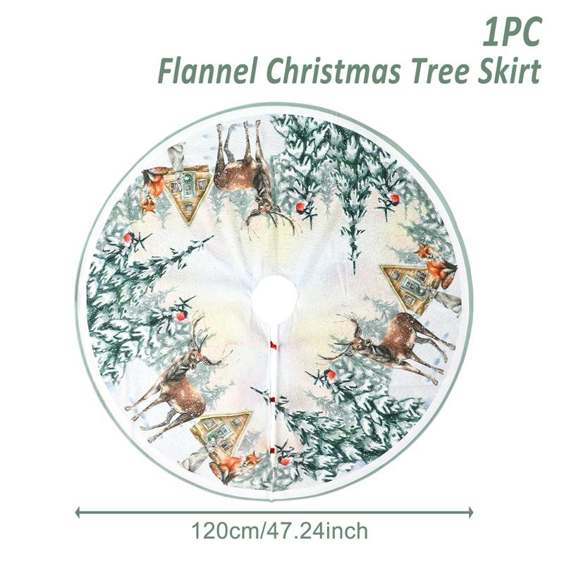 Christmas Flannel Tree Skirt Crafts Tree Surround Base Set  Merry Christmas Decoration for Home 2024 Xmas Ornaments Navidad 2025