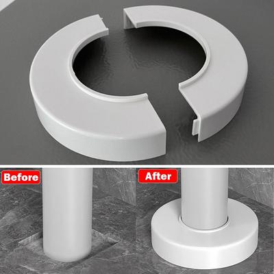 Cubierta de Tubería de Desagüe ABS Útil Brida de Pared Ajustable Cubierta Decorativa para Grifo Accesorios de Tubo Cromado Cocina