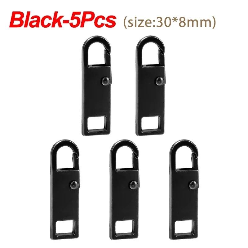 1/10pcs Durable Tool Free Zipper Repair Instant Replacement Metal Pull Slider Universal Detachable for Luggage Bags Clothing