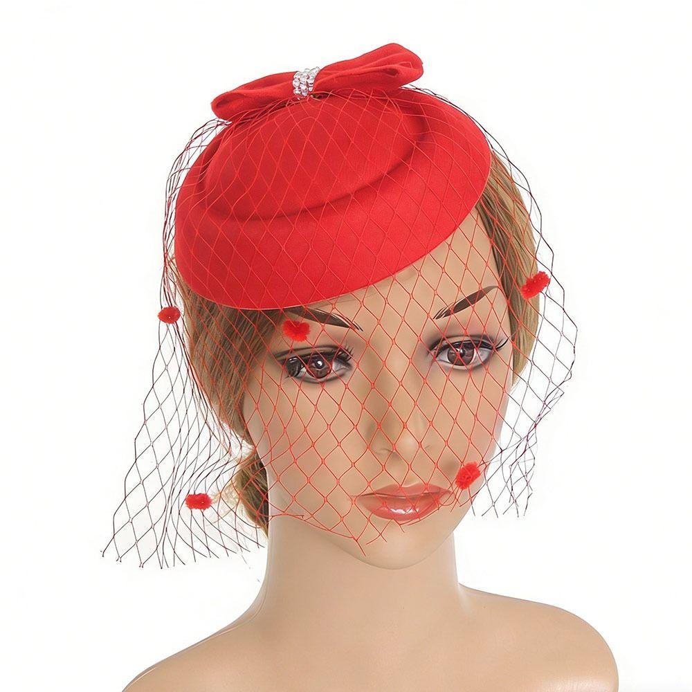 Nastri in Rete Cappello Vintage da Donna Fascia per Capelli Fascia in Feltro Fascinator Elegante Copricapo Matrimonio