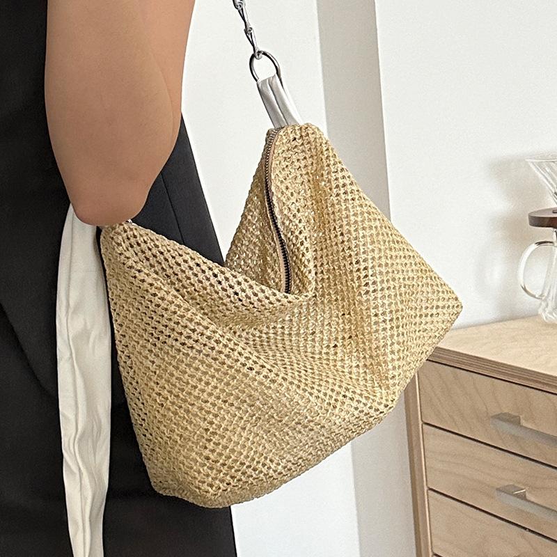 

Большая вместительная плетеная сумка, новая сумка-тоут для женщин, универсальная модная сумка через плечо на одно плечо