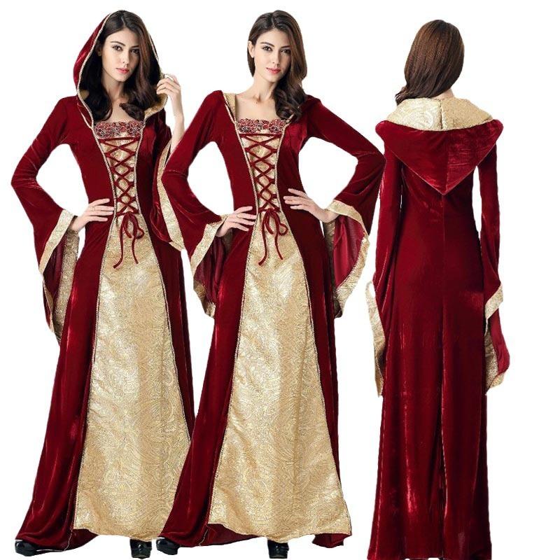 Halloween Vintage Court Dress Ball Queen Costume Gorgeous Queen Stage Drama Costume