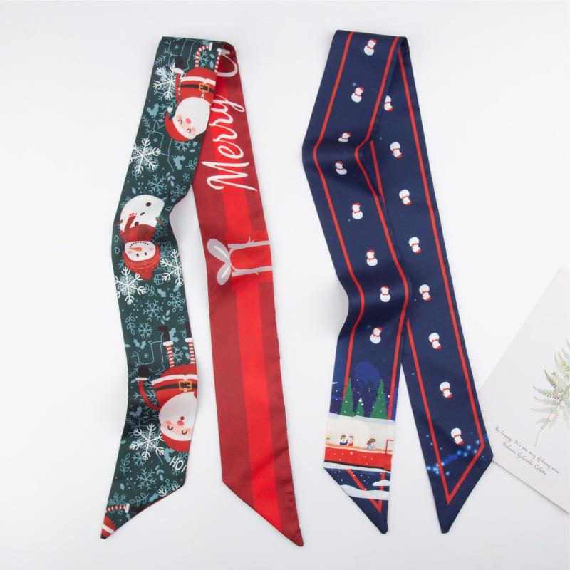 Festive Snowman Hair Scarf: Versatile Christmas & New Year Headband with Elegant Flowing Design