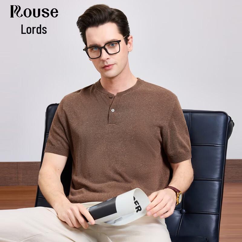 Men s Easy Care Linen Blend V-Neck Short Sleeve T-Shirt 165