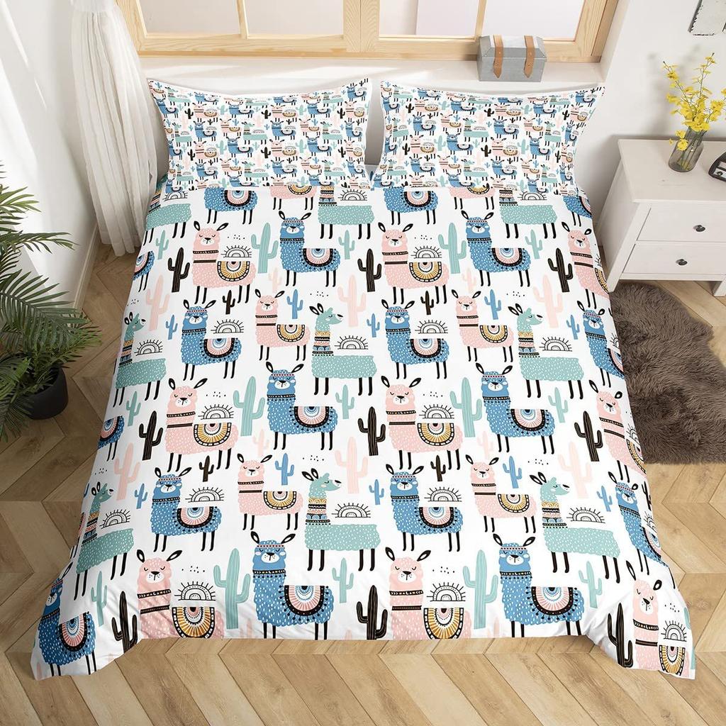 Alpaca Printed Down Quilt Cover Three-Piece Quilt Cover Digital Printing Bedding Home Textile