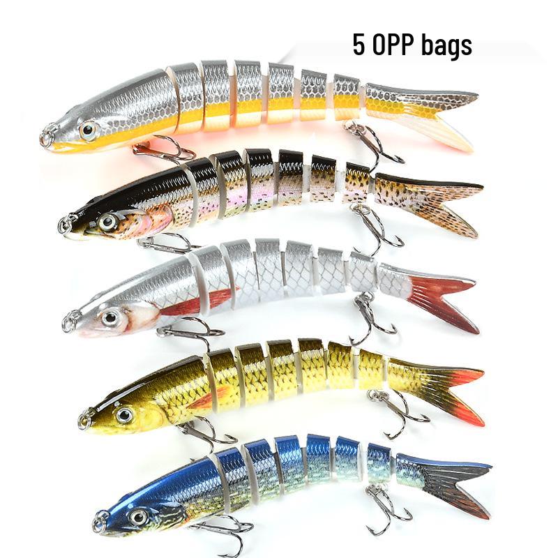 8-Section Multi-Jointed Lure, 13.5cm, Freshwater & Sea Fishing, Long Cast Hard Bait